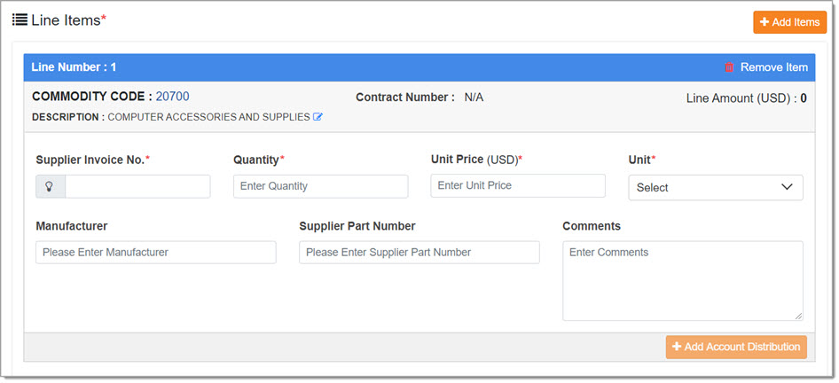 Non-Contract Line Items
